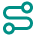 Minimal icon of a path with two endpoints connected by curves on grey background.